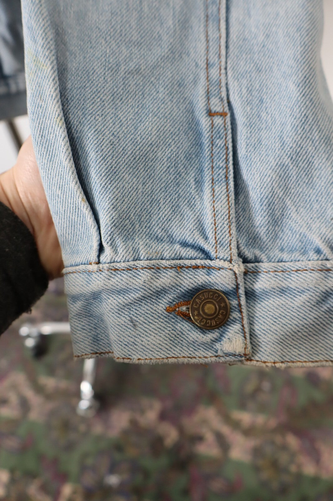 CASUCCI C-001 GIACCA GIUBBINO JEANS DENIM UOMO Tg 32 MAN CASUAL VINTAGE JACKET