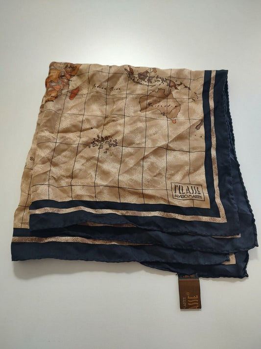 ALVIERO MARTINI 1 CLASSE FOULARD 100% SILK SETA SCARVES SCARF SQUARE MADE ITALY