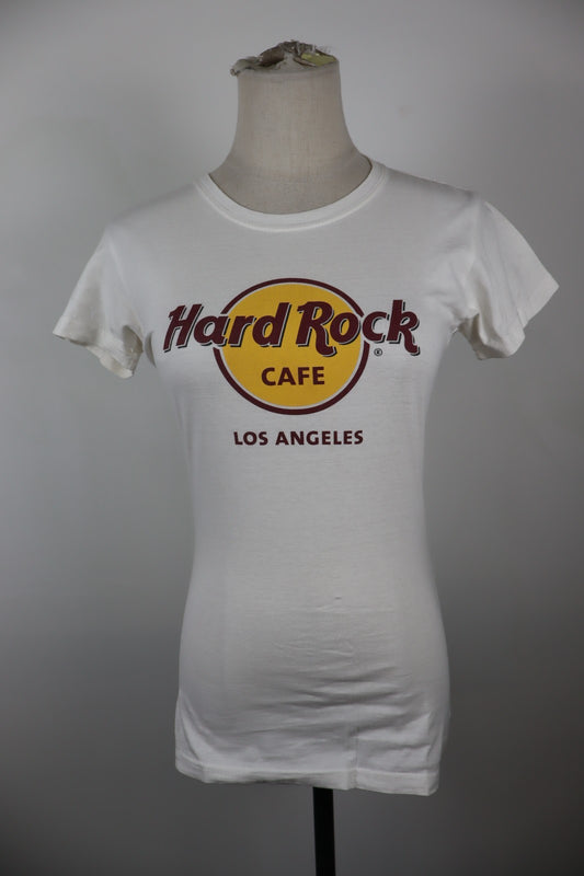HARD ROCK LOS ANGELES MAGLIA DONNA TG. S WOMAN CASUAL VINTAGE T-SHIRT TOP COTONE