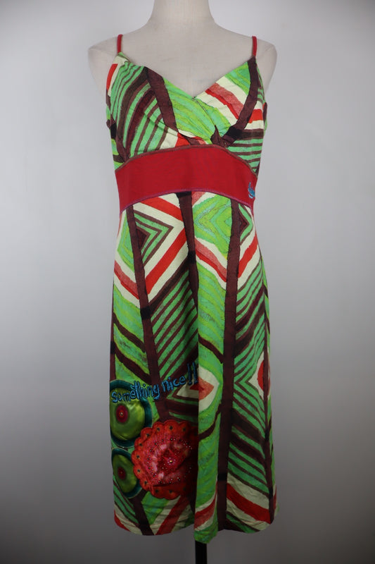 DESIGUAL VESTITO ABITO A BRETELLE DONNA TG XL WOMAN CASUAL VINTAGE DRESS CANOTTA