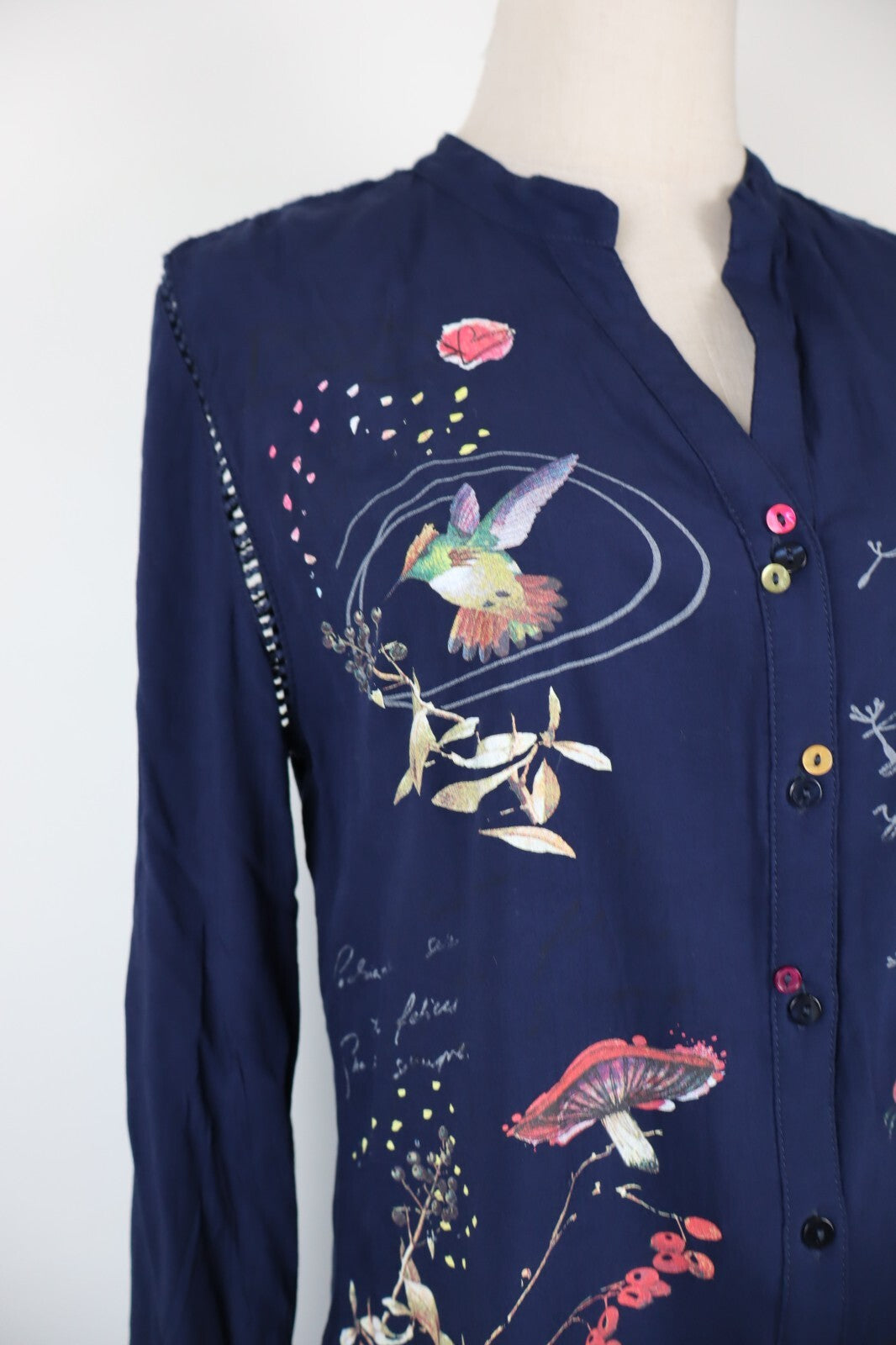 DESIGUAL CAMICIA  DONNA TG. M WOMAN SHIRT CASUAL VINTAGE COTONE