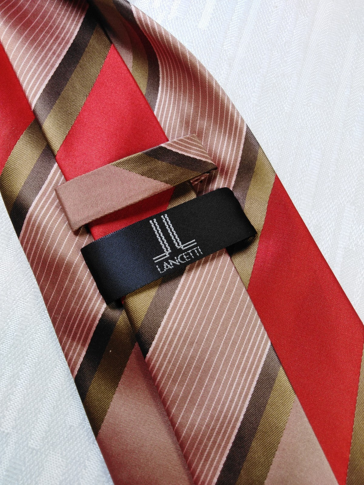 LANCETTI 100% SILK TIE SETA CRAVATTA NECKTIE MADE IN ITALY CLASSIC