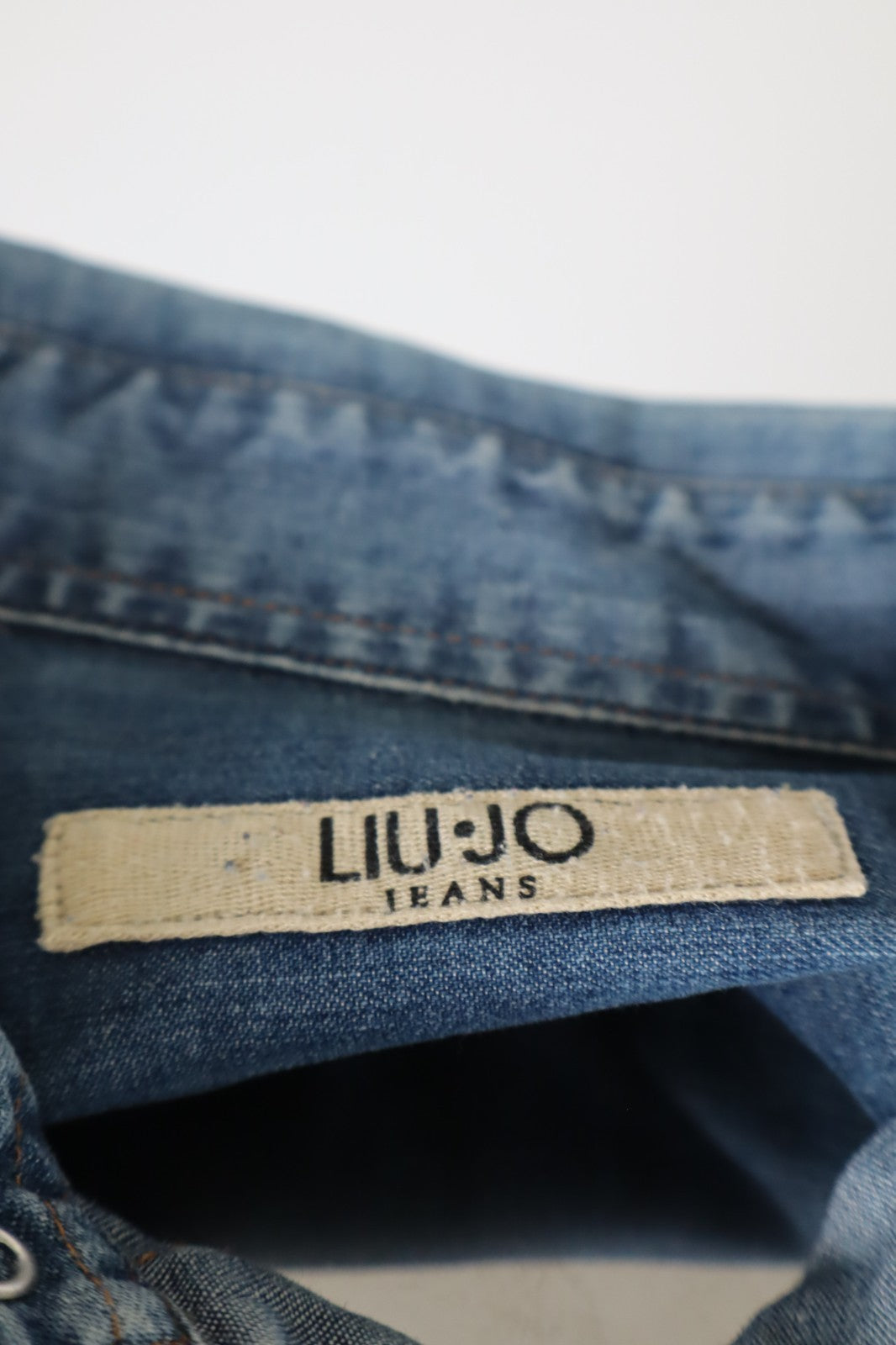 LIU JO JEANS CAMICIA COTONE UOMO TG. L MAN CASUAL VINTAGE SHIRT DENIM
