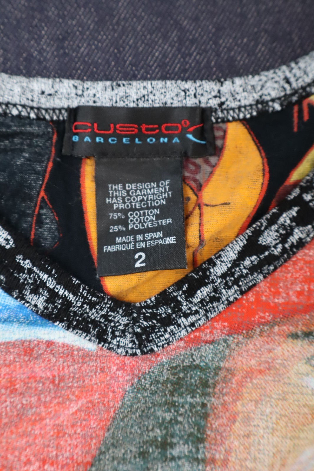 CUSTO BARCELONA MAGLIA LUNGA DONNA TG. 2 WOMAN CASUAL VINTAGE T-SHIRT