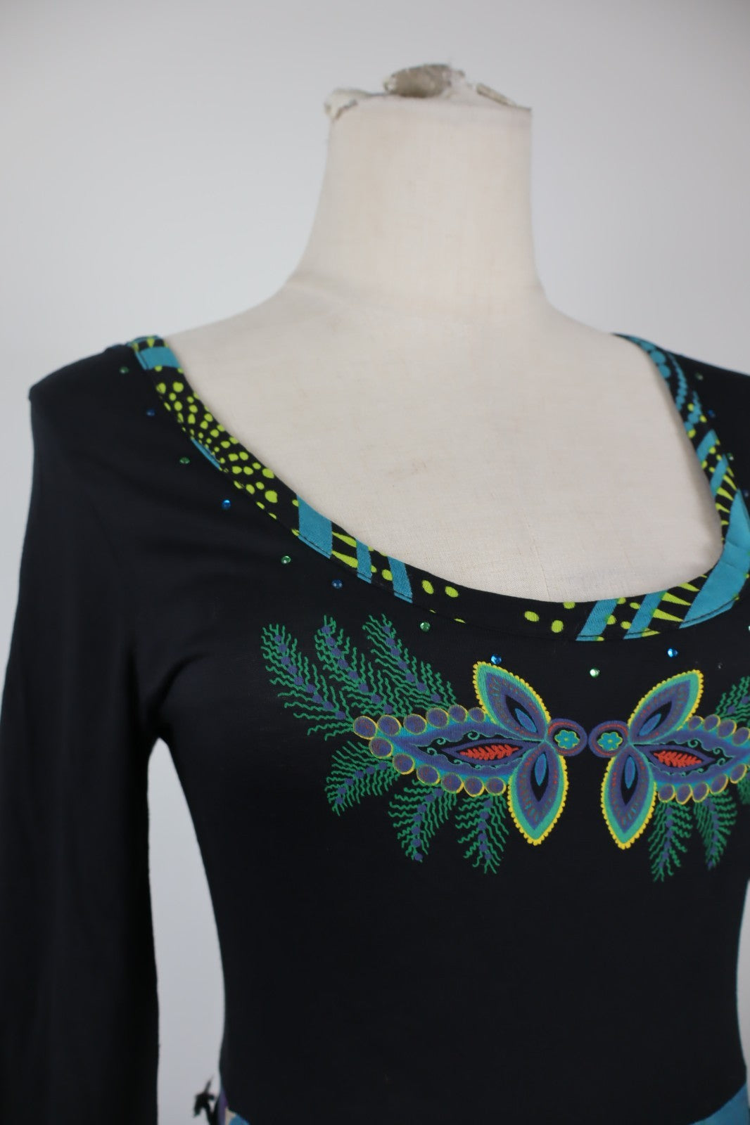 DESIGUAL VESTITO ABITO MANICA LUNGA DONNA M WOMAN CASUAL VINTAGE DRESS CINTURA