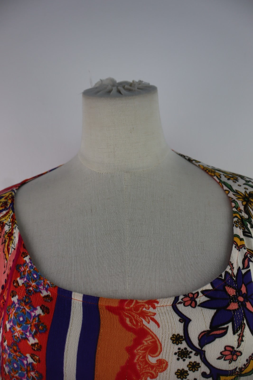 DESIGUAL DONNA MAGLIA TG L WOMAN SHIRT CASUAL VINTAGE TOP MAGLIETTA PATCHWORK