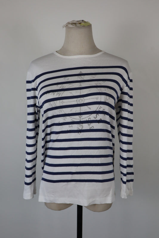 RALPH LAUREN SPORT MAGLIA COTONE DONNA TG. M WOMAN CASUAL VINTAGE T-SHIRT