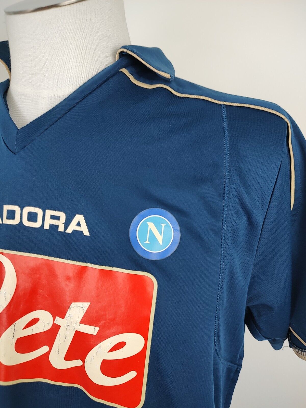 DIADORA NAPOLI MAGLIA CALCIO TRIKOT UOMO L SOCCER JERSEY VINTAGE 2008/09