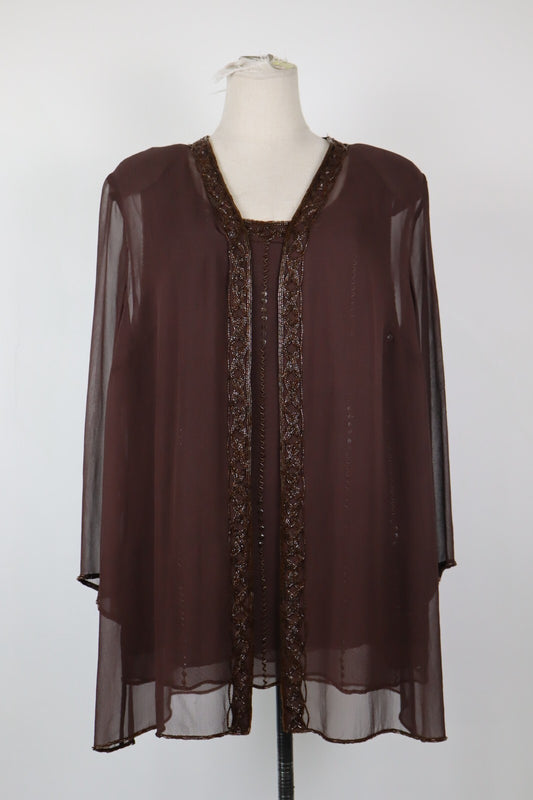 MARINA RINALDI COMPLETO DONNA Tg. 21 MAGLIA COPRISPALLE TWIN SET DRESS VINTAGE