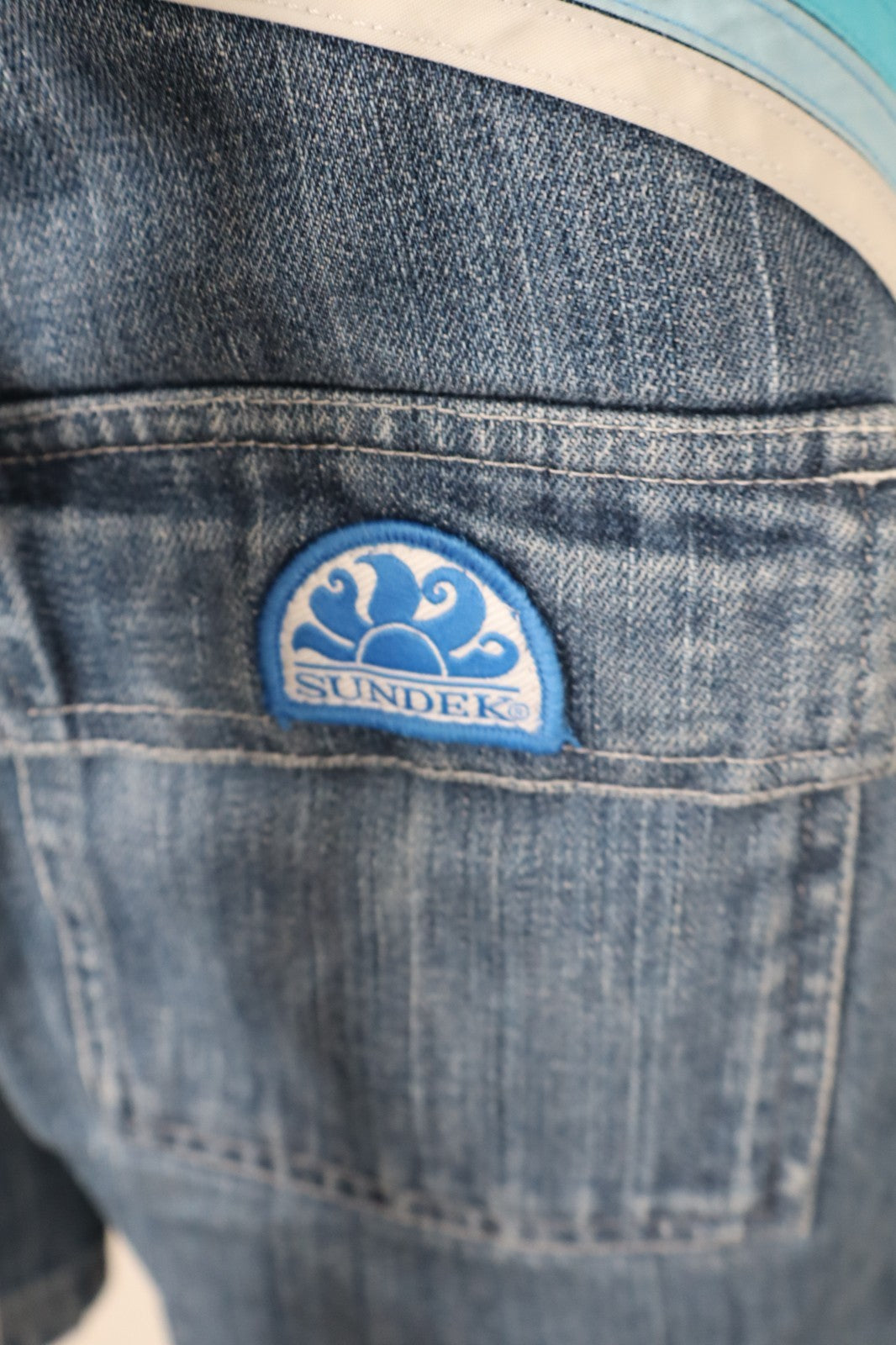 SUNDEK COSTUME PANTALONCINO MARE UOMO TG 32 MAN SWIMSUIT VINTAGE CASUAL DENIM