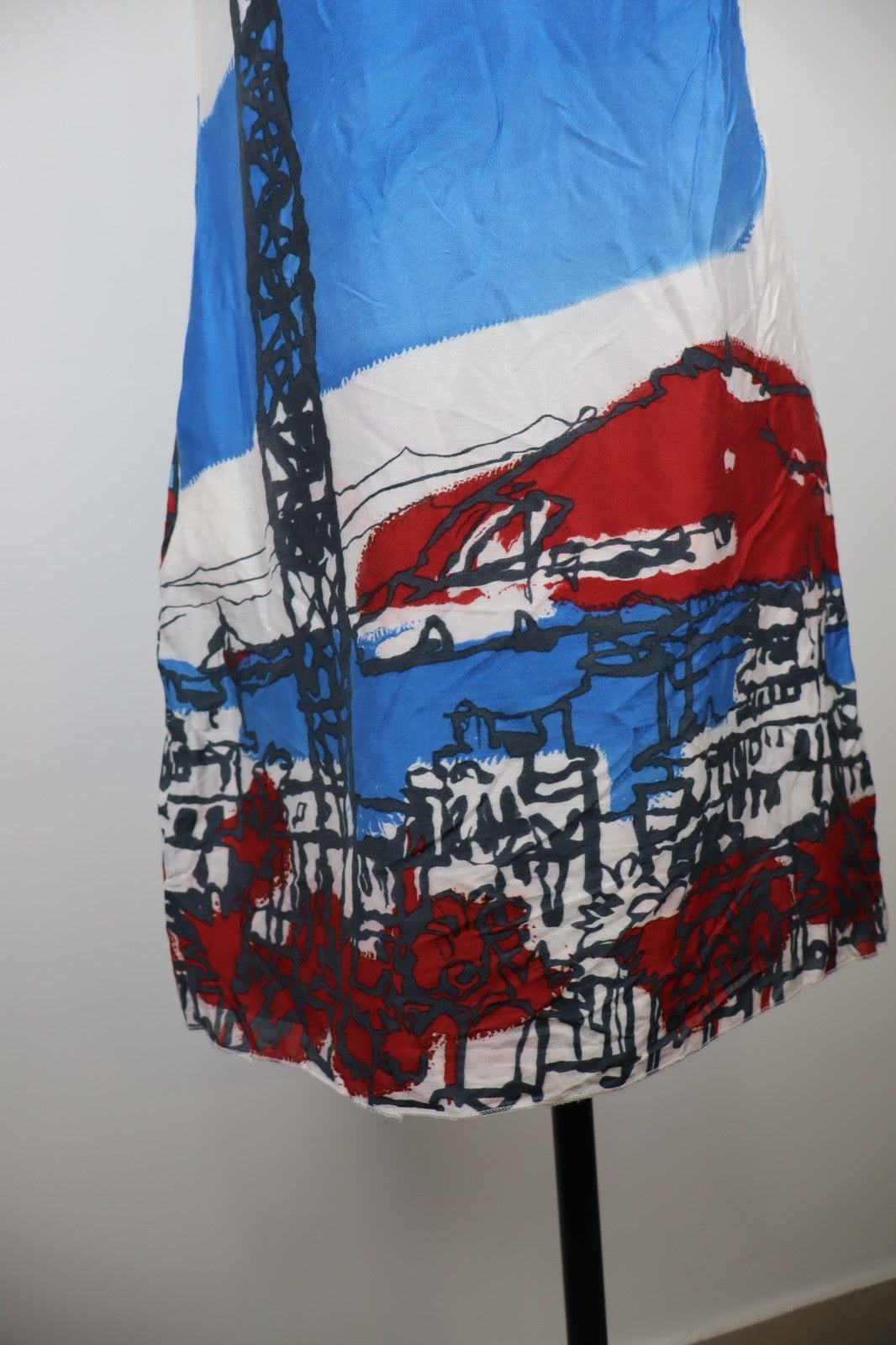 DESIGUAL VESTITO SMANICATO DONNA TG. 42 WOMAN CASUAL VINTAGE DRESS VISCOSA SETA