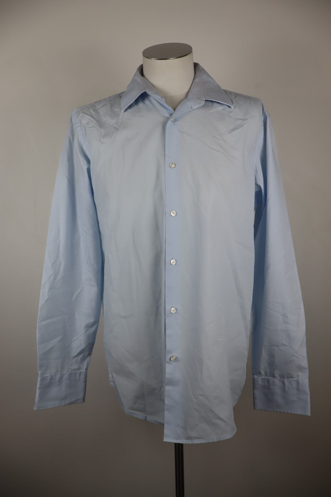 HUGO BOSS CAMICIA UOMO TG. 41 16 MAN CASUAL VINTAGE SHIRT COTONE COTTON CELESTE