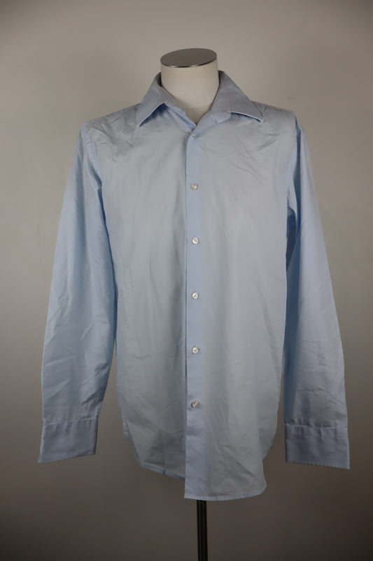 HUGO BOSS CAMICIA UOMO TG. 41 16 MAN CASUAL VINTAGE SHIRT COTONE COTTON CELESTE