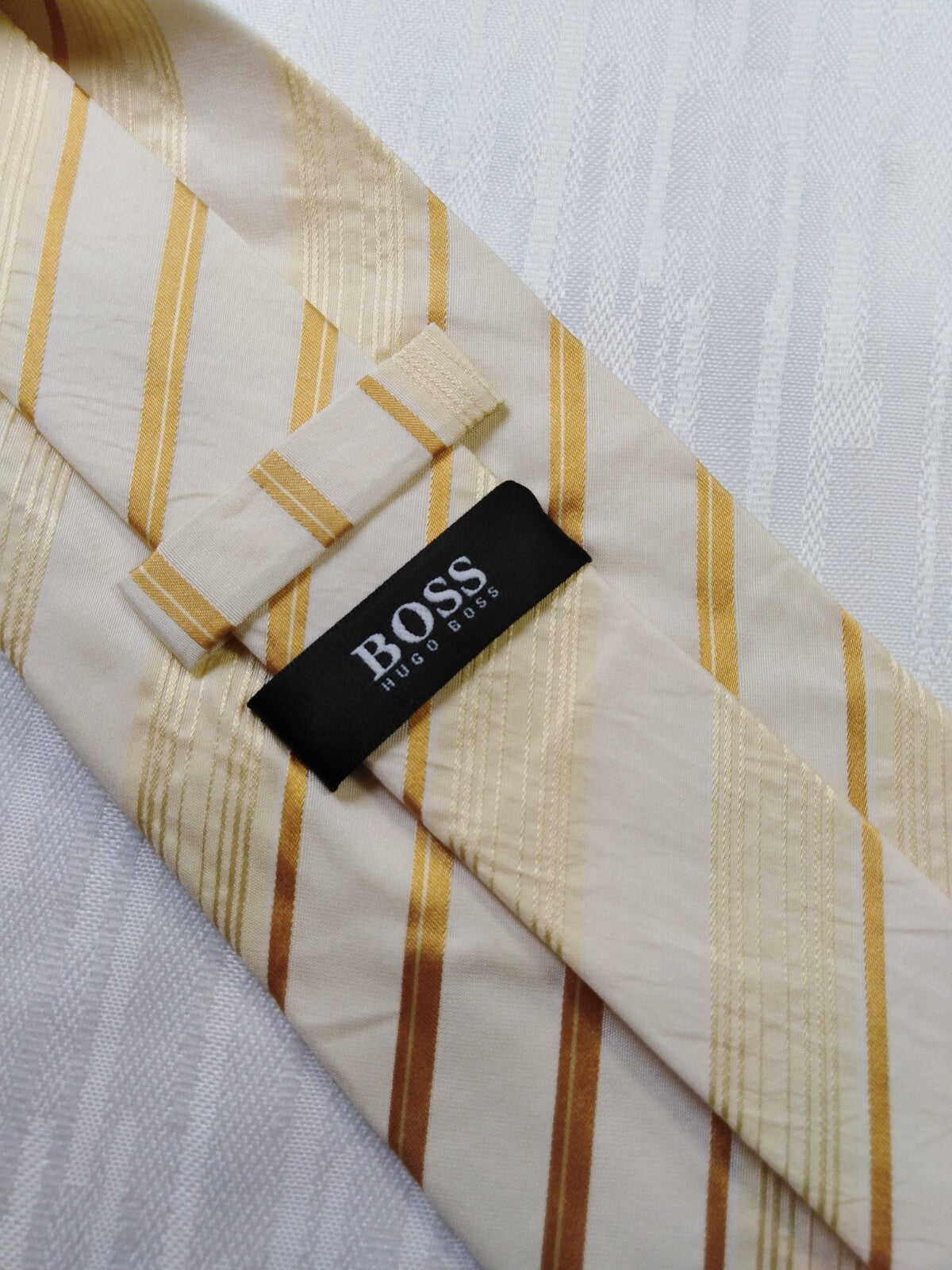 HUGO BOSS COTONE SILK TIE SETA CRAVATTA NECKTIE MADE IN ITALY CLASSIC
