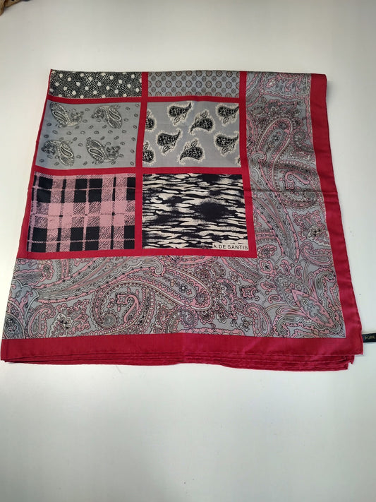 A. DE SANTIS FOULARD 100% SILK SETA SCARVES SCARF SQUARE MADE ITALY