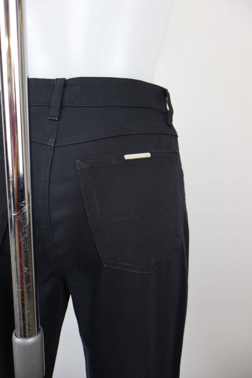 TRUSSARDI JEANS PANTALONE DONNA TG 41 27 WOMAN VINTAGE PANTS LYCRA LOGO NERO