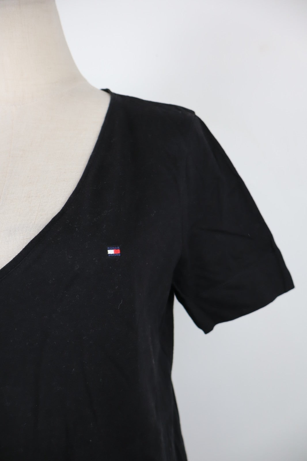 TOMMY HILFIGER MAGLIA COTONE DONNA TG. M WOMAN CASUAL VINTAGE T-SHIRT NERO