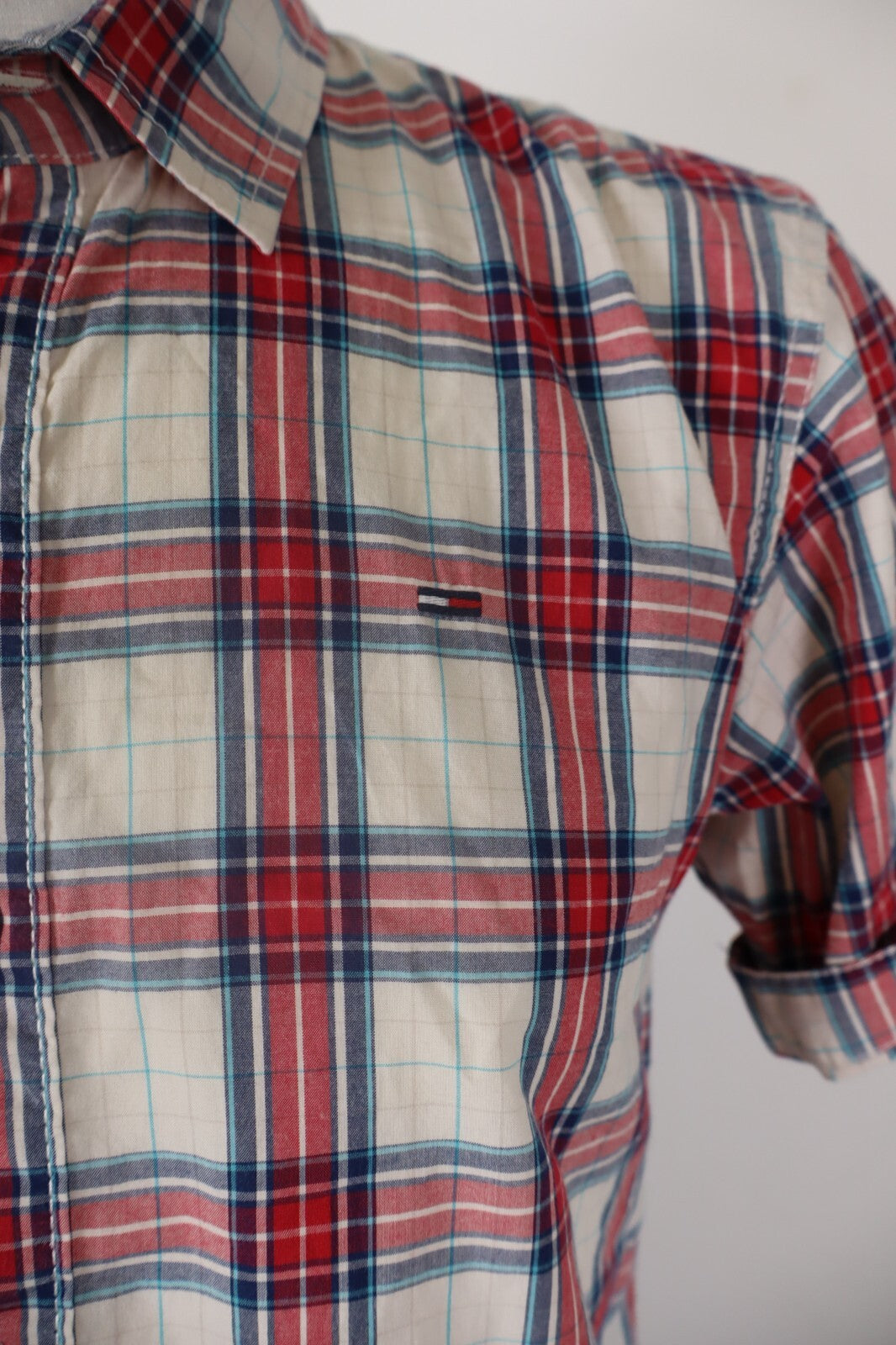 TOMMY HILFIGER CAMICIA UOMO COTONE TG. L MAN CASUAL VINTAGE SHIRT COTTON