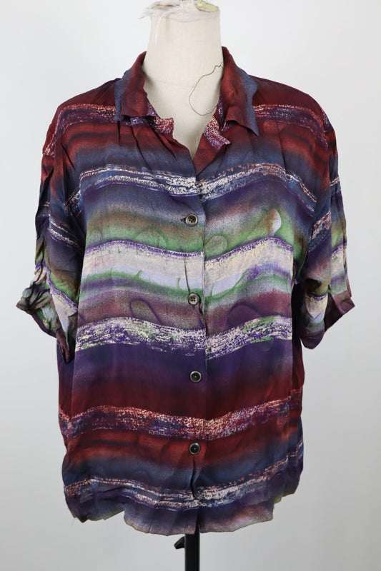 PIERRE CARDIN CREATION PARIS CAMICIA  DONNA TG. XL WOMAN SHIRT CASUAL VINTAGE