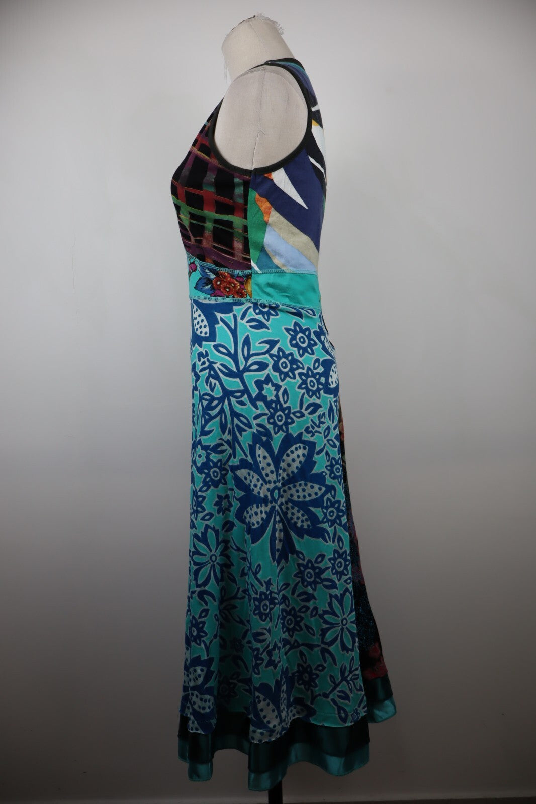 DESIGUAL VESTITO ABITO SMANICATO DONNA TG. L WOMAN CASUAL VINTAGE DRESS LOGO