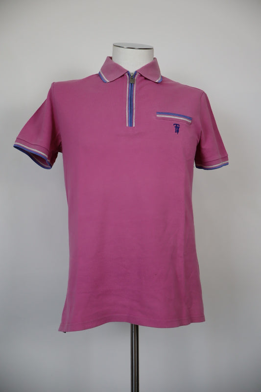 TRUSSARDI TRU POLO MAGLIA UOMO TG. M MAN T-SHIRT CASUAL VINTAGE COTONE CERNIERA