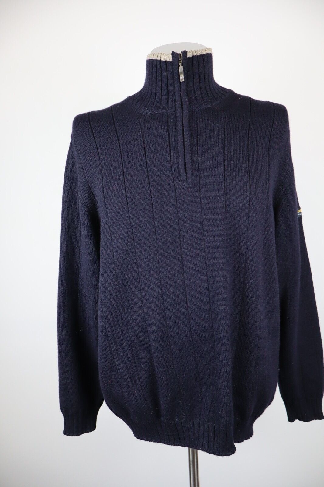 NAVIGARE MAGLIONE CON ZIP UOMO Tg. M MAN SWEATER CASUAL VINTAGE LANA WOOL