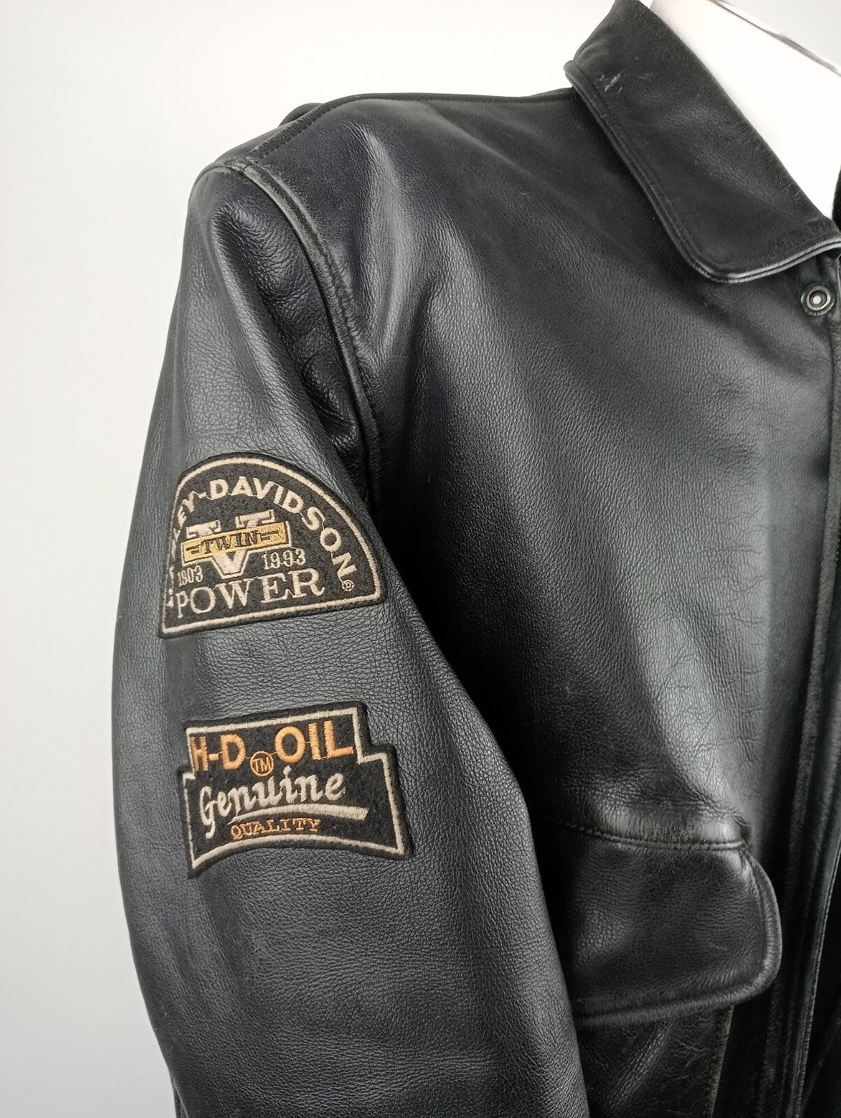 HARLEY DAVIDSON GIUBBINO PELLE MOTO LEATHER GIACCA UOMO Tg L MAN CASUAL JACKET