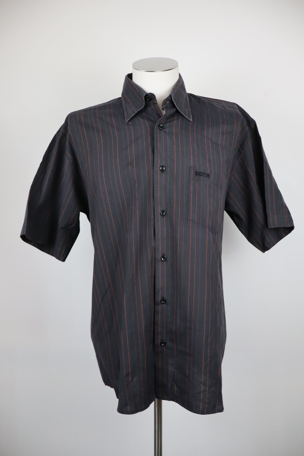 HUGO BOSS CAMICIA UOMO TG. L MAN CASUAL VINTAGE SHIRT COTONE COTTON A RIGHE