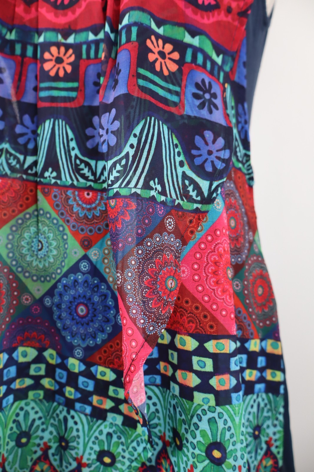 DESIGUAL VESTITO ABITO A BRETELLE DONNA TG 36 WOMAN CASUAL VINTAGE DRESS CANOTTA