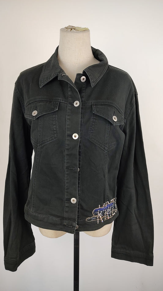 KRIZIA JEANS GIUBBINO DONNA Tg. L WOMAN CASUAL JACKET COTONE DENIM