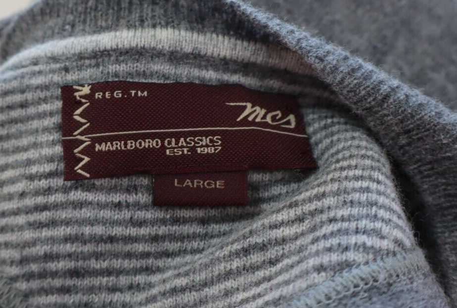 MARLBORO CLASSICS MAGLIONE SMANICATO LANA GILET UOMO Tg. L SWEATER MAN CASUAL