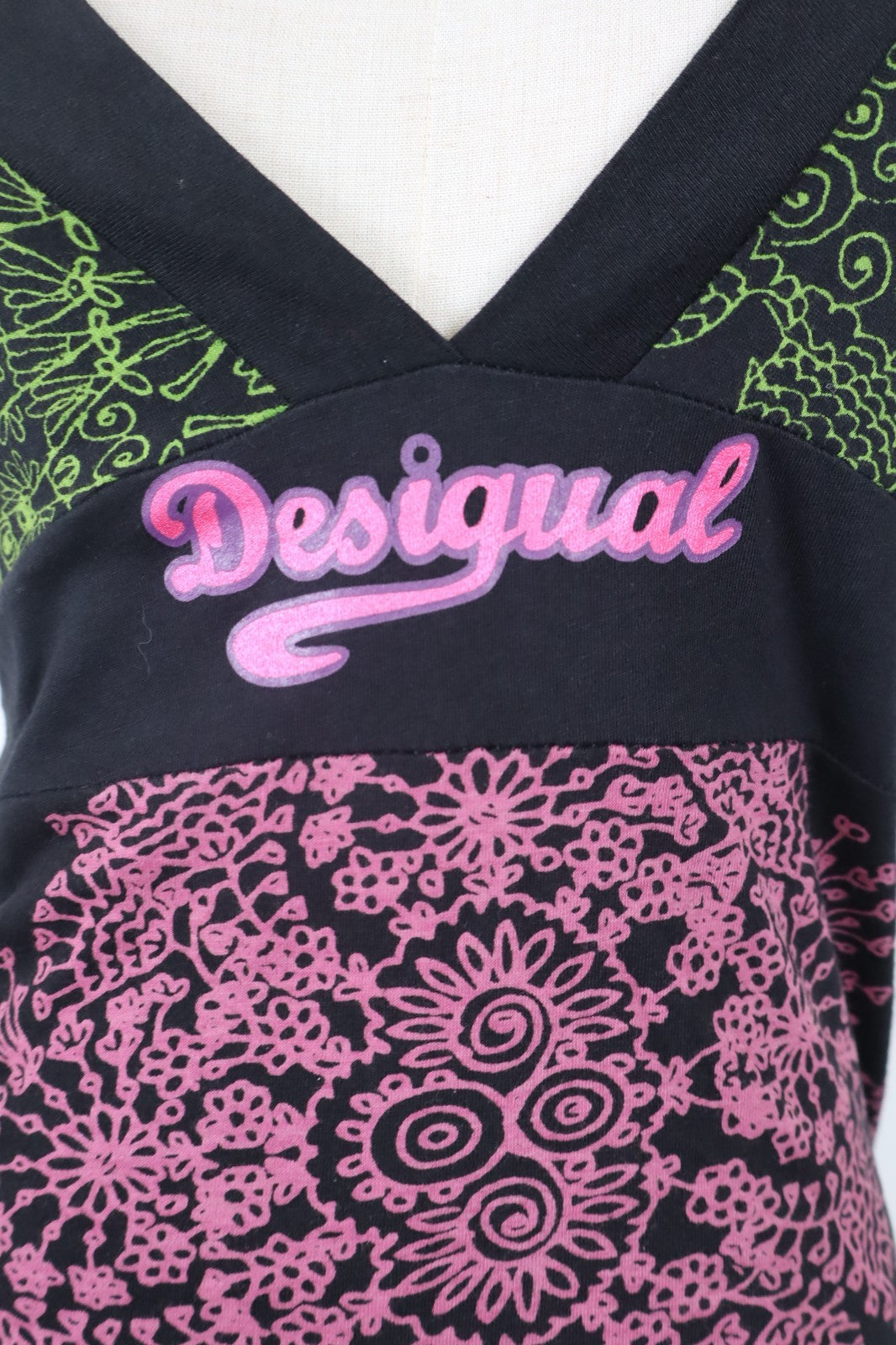 DESIGUAL VESTITO DONNA TG. M WOMAN CASUAL VINTAGE DRESS COTONE