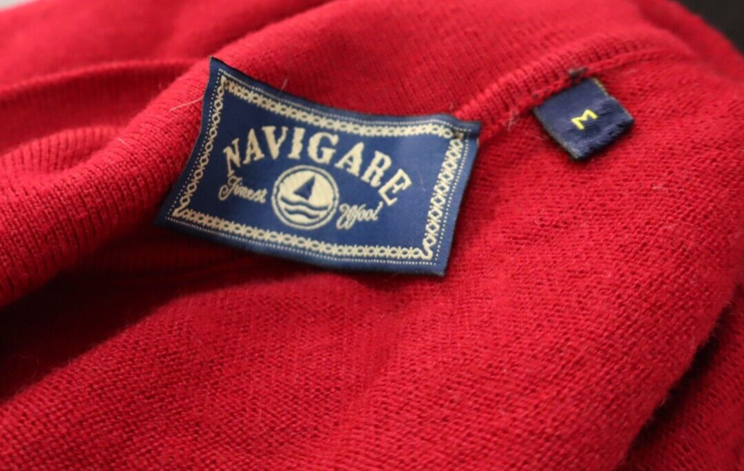 NAVIGARE MAGLIONE COLLO POLO LANA VINTAGE UOMO Tg. M MAN SWEATER CASUAL