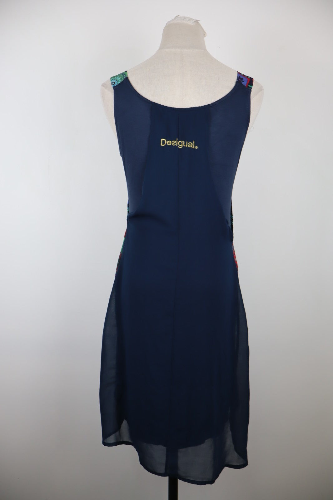 DESIGUAL VESTITO ABITO A BRETELLE DONNA TG 36 WOMAN CASUAL VINTAGE DRESS CANOTTA