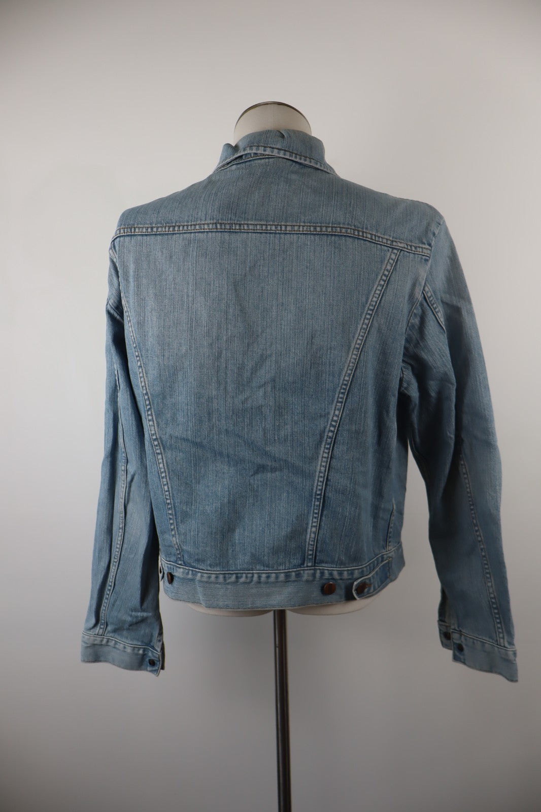 WRANGLER GIUBBINO JEANS DENIM GIACCA UOMO TG L MAN CASUAL JACKET VINTAGE COTONE