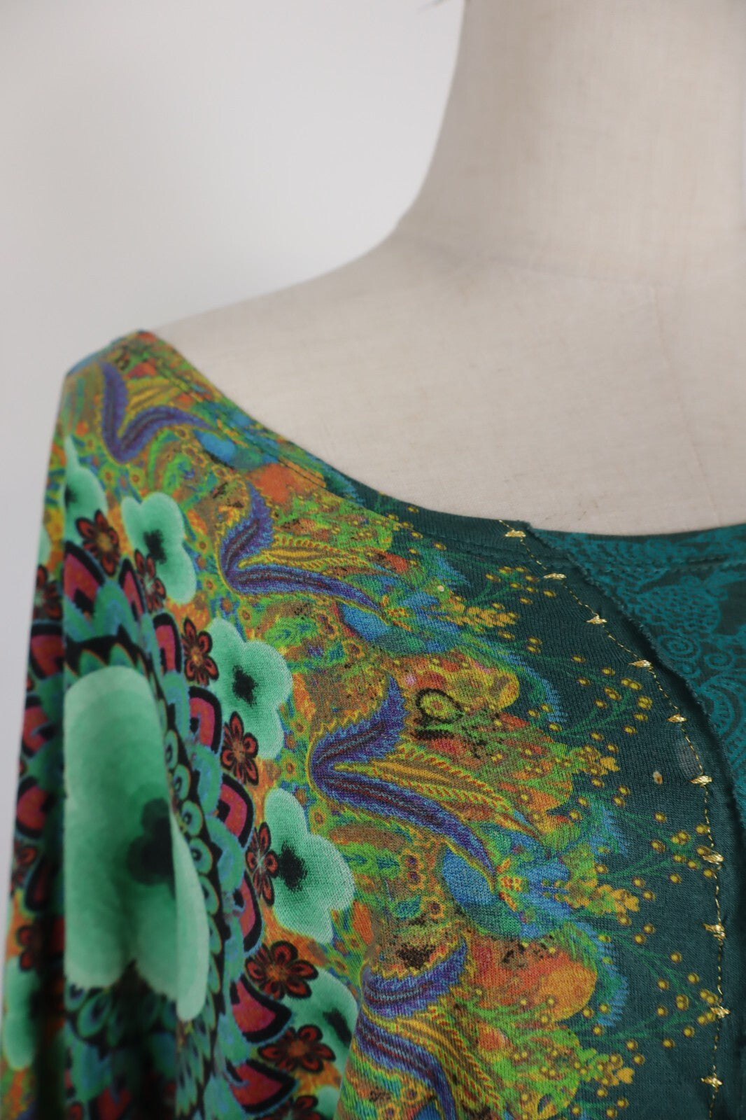 DESIGUAL MAGLIA DONNA TG. S WOMAN CASUAL VINTAGE T-SHIRT TOP COTONE