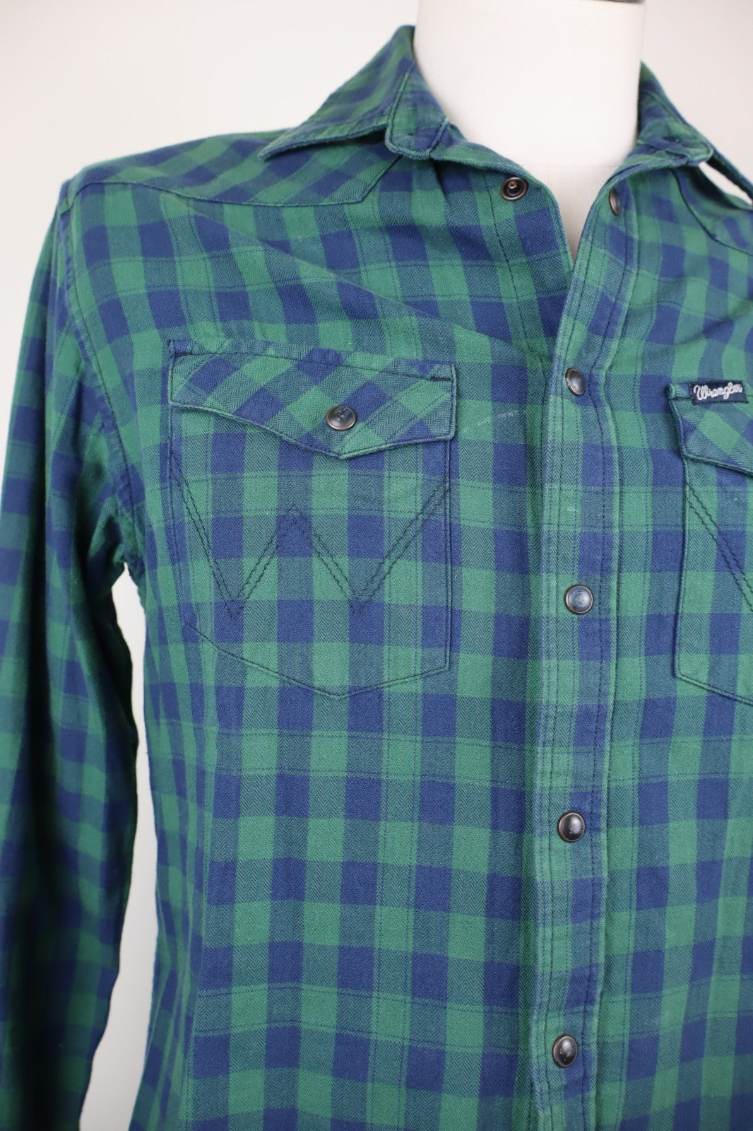 WRANGLER CAMICIA UOMO TG. S MAN CASUAL VINTAGE SHIRT COTONE MANICA LUNGA LOGO