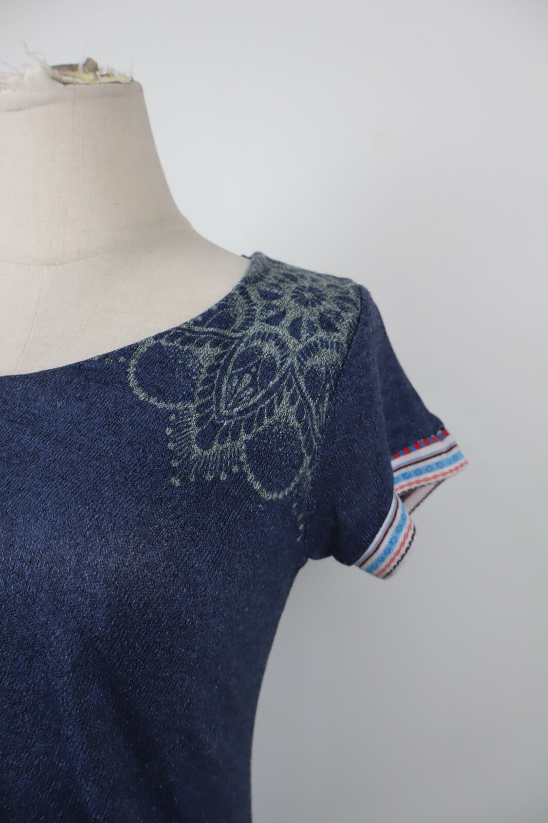 DESIGUAL VESTITO ABITO DONNA TG. S WOMAN CASUAL VINTAGE DRESS POLIESTERE BLU