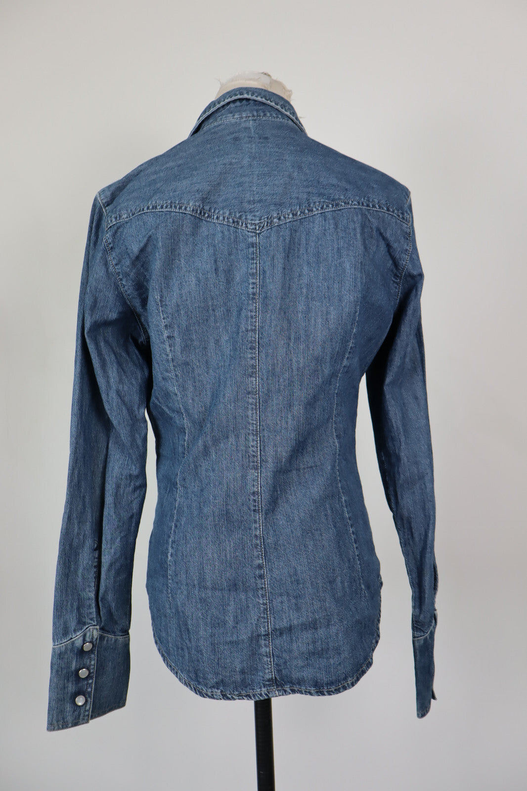 CARRERA CAMICIA JEANS DONNA TG L WOMAN SHIRT CASUAL VINTAGE COTONE COTTON DENIM
