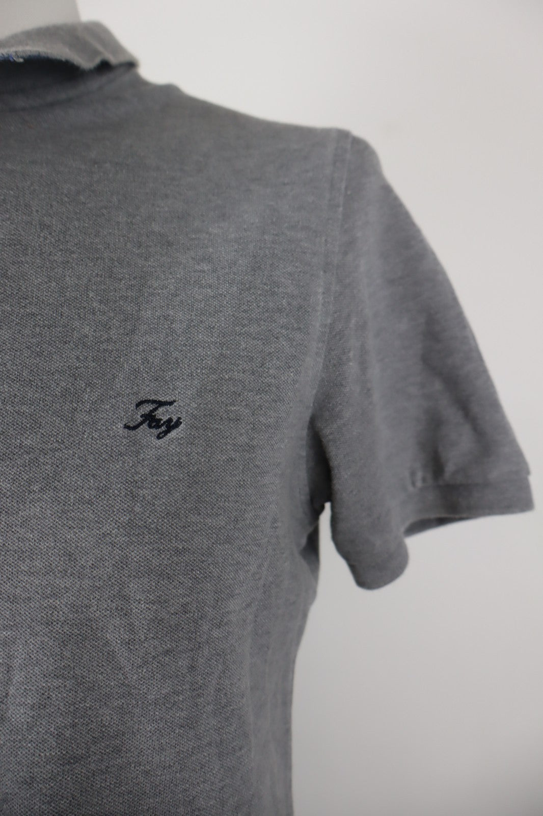 FAY  POLO MAGLIA UOMO COTONE TG L MAN COTTON T- SHIRT CASUAL VINTAGE GRIGIO LOGO