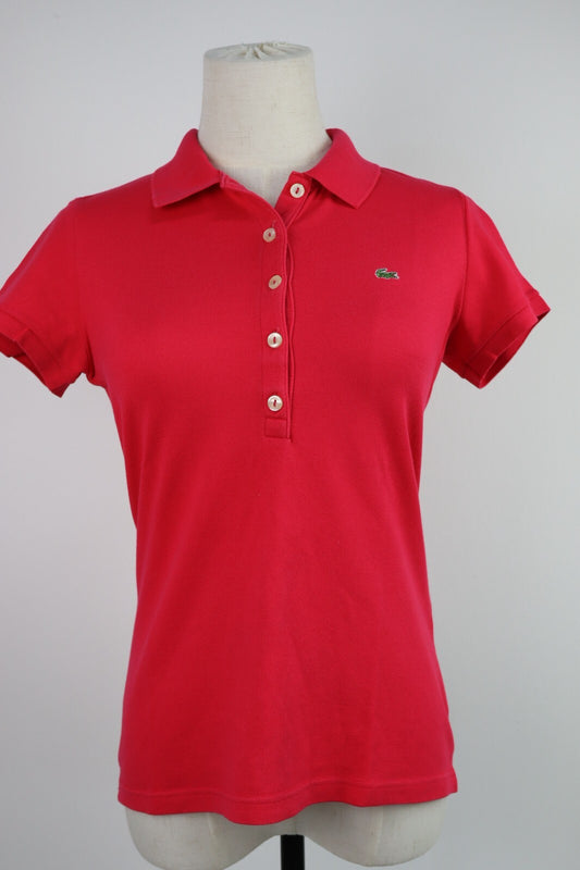 LACOSTE POLO MAGLIA DONNA COTONE TG. S WOMAN SHIRT CASUAL VINTAGE COTTON