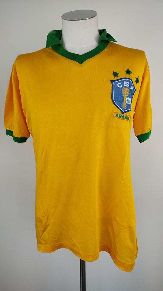CAMPEA BRASILE MAGLIA CALCIO UOMO Tg L SOCCER JERSEY VINTAGE 1986