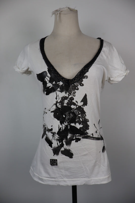 GF FERRE' MAGLIA DONNA TG. L WOMAN CASUAL VINTAGE T-SHIRT COTONE COTTON