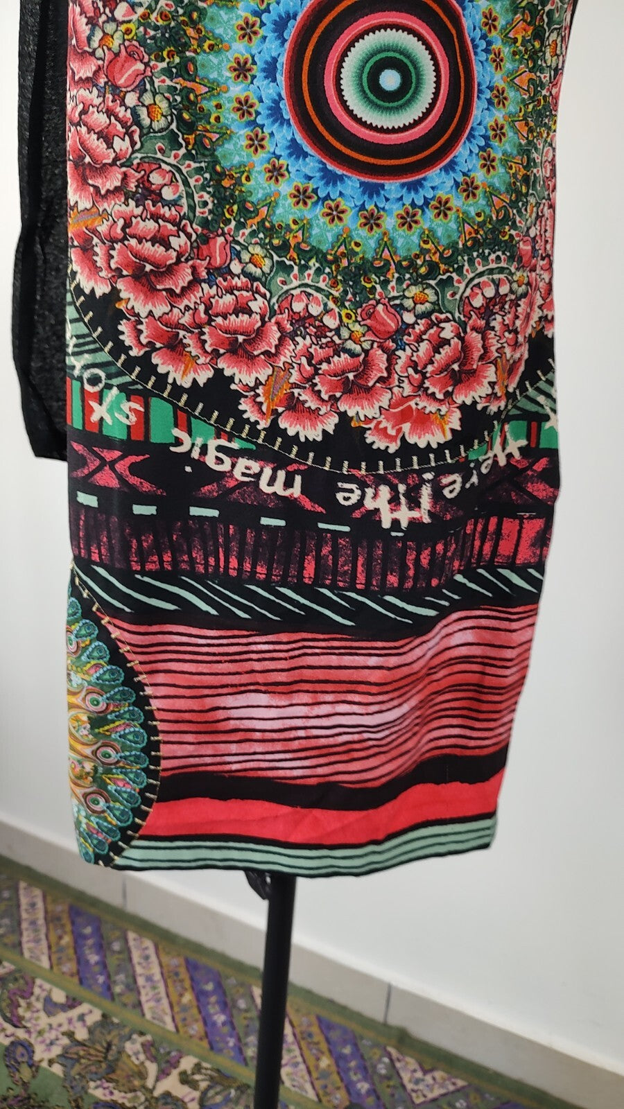 DESIGUAL VESTITO CAMICIA DONNA TG. 40 WOMAN CASUAL VINTAGE DRESS