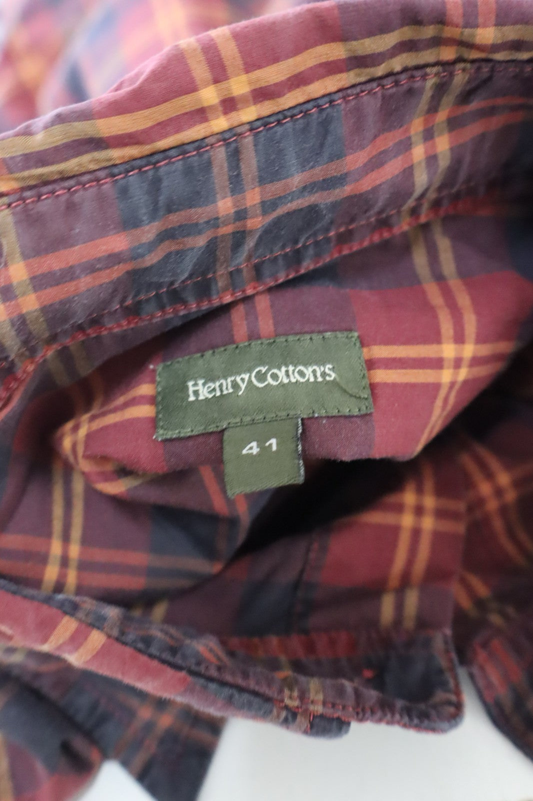 HENRY COTTON'S CAMICIA UOMO COTONE TG 41 MAN CASUAL VINTAGE COTTON SHIRT LOGO