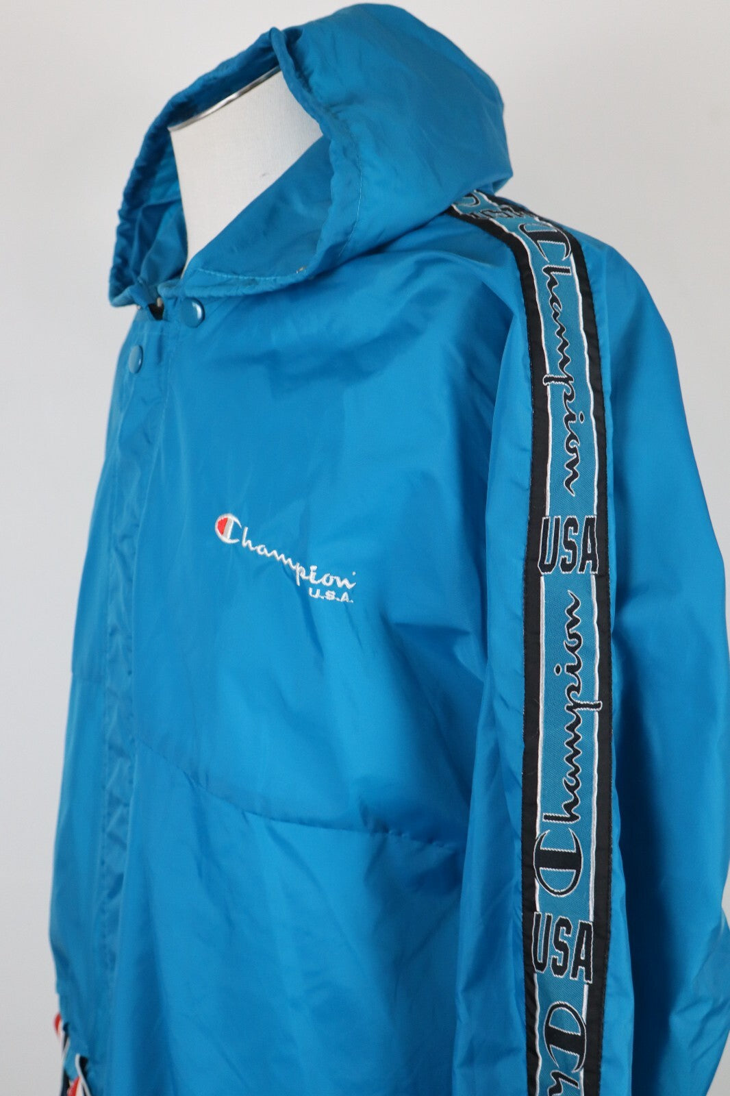 CHAMPION GIUBBINO IMPERMEABILE UOMO M MAN GIACCA VINTAGE SPORT RICHIUDIBILE