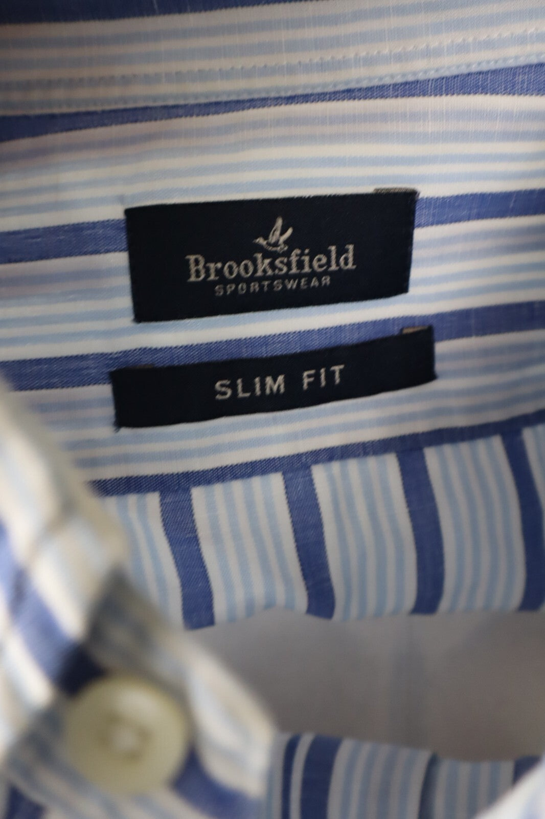 BROOKSFIELD CAMICIA UOMO TG 16,5 MAN CASUAL VINTAGE SHIRT COTONE SLIM FIT