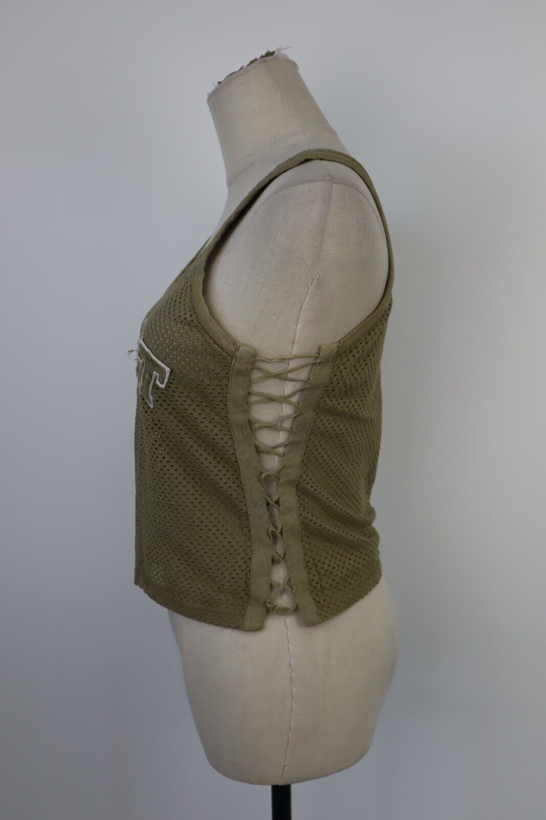 MAGLIA CROP TOP DONNA S WOMAN T-SHIRT STREETWEAR STAMPA LOGO GRUNGE Y2K 2000'S