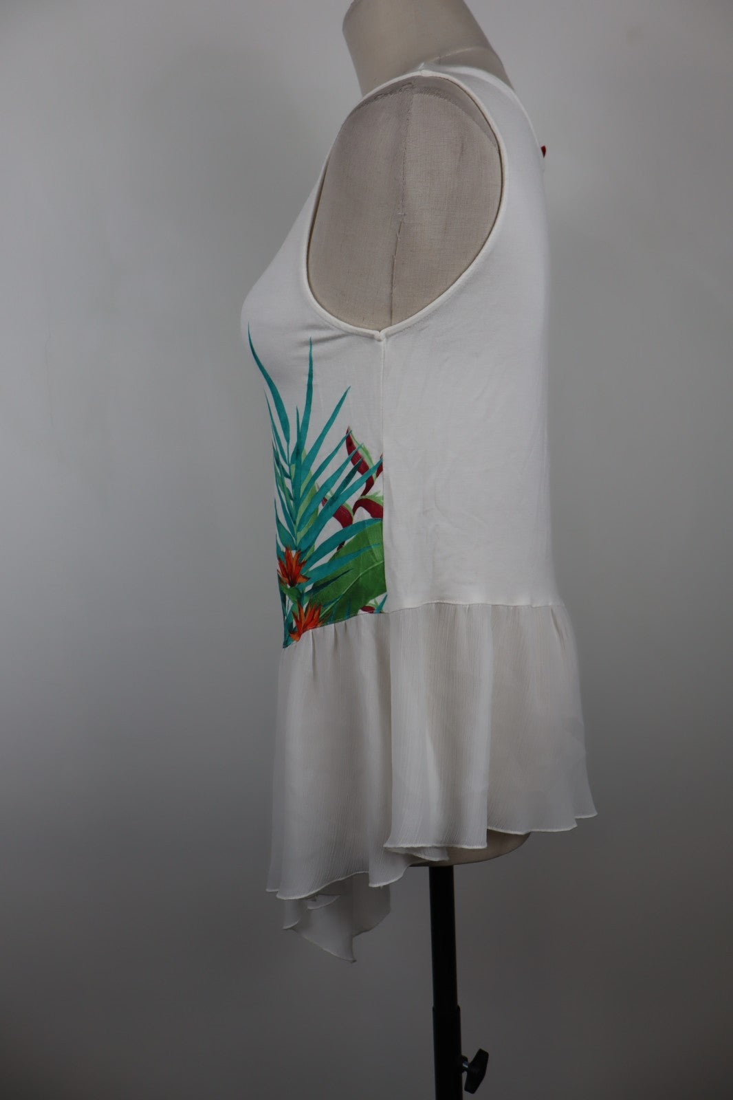 DESIGUAL MAGLIA SMANICATA TOP DONNA TG S WOMAN CASUAL VINTAGE T-SHIRT COTONE