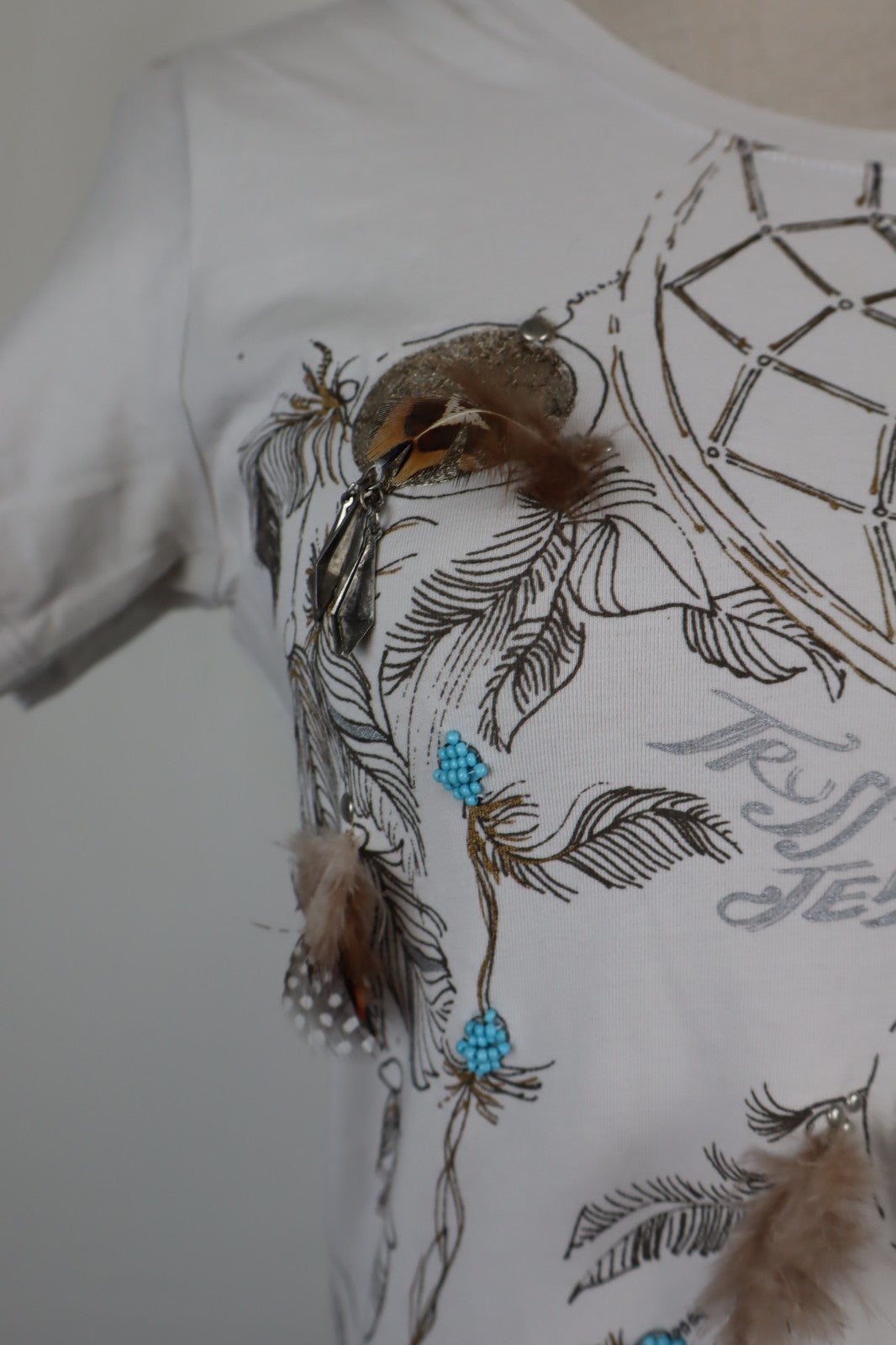 TRUSSARDI JEANS MAGLIA DONNA TG. M WOMAN CASUAL VINTAGE T-SHIRT TOP COTONE